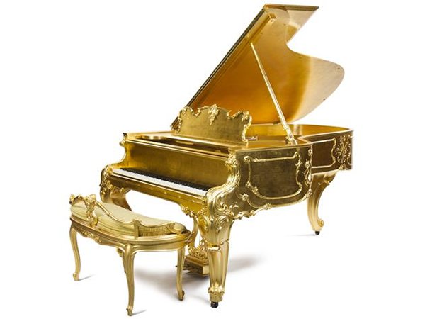 24k GildedSteinway & Sons Grand Piano at Auction
