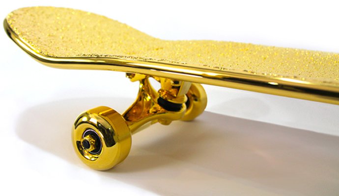 Luxe Gold-Plated Skateboard