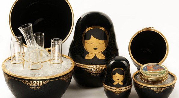 Kaspia caviar, French and Russian dolls house