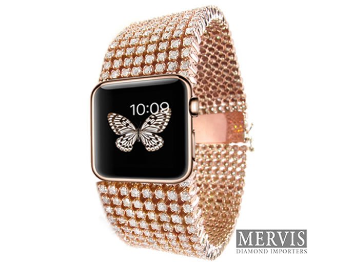 A diamond studded Apple watch