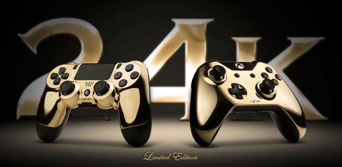 24K GOLD PLATED DUALSHOCK 4 AND XBOX ONE CONTROLLERS