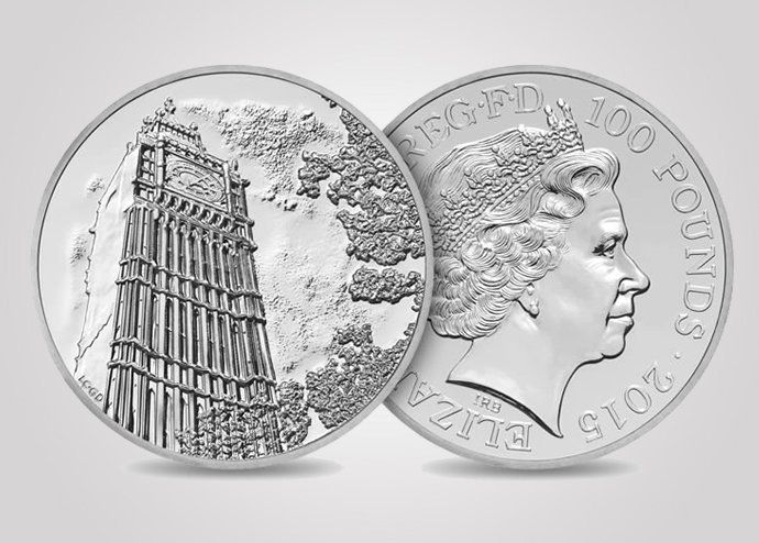 Special 100 GBP Silver Coin By Royal Mint