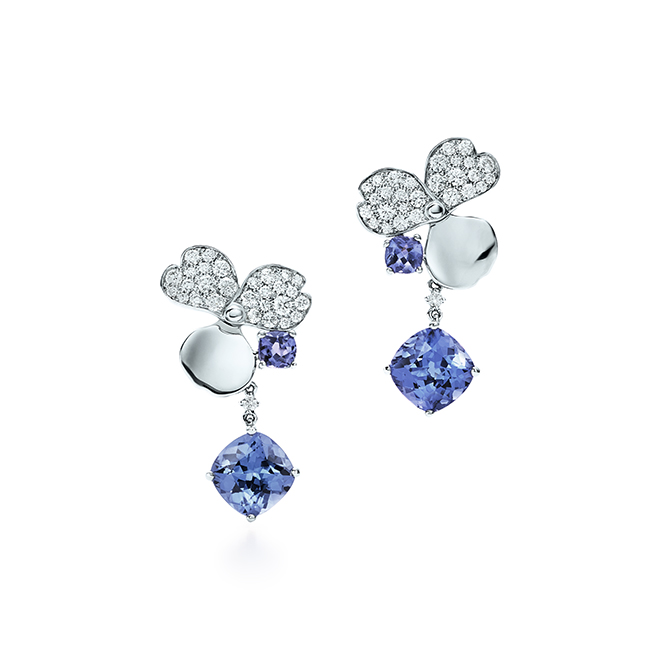 Luxuryretail Tiffany Paper Flowers Collection ear ring blue