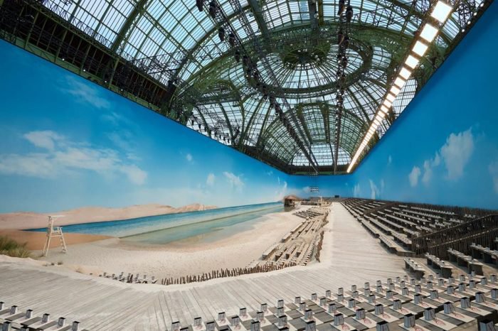 Le Grand Palais Into A Beach For The Chanel Show