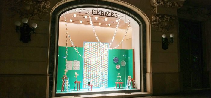 Christmas windows displays of Hermès Spain by INSTORE
