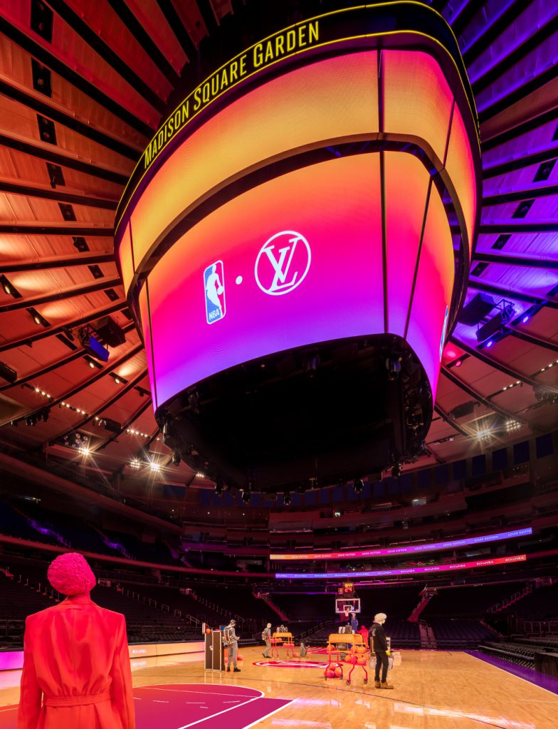 Lakers Championship Trophy Display At Louis Vuitton