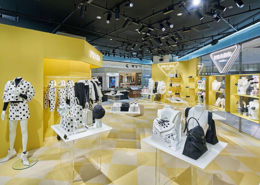 prada's boutique store in tokyo has backlit 'sponge' walls