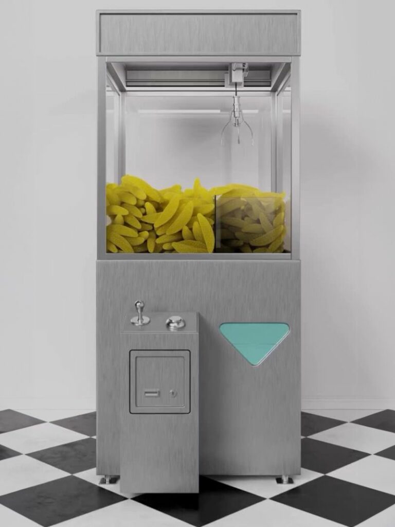 Maquina de gancho con plátanos.